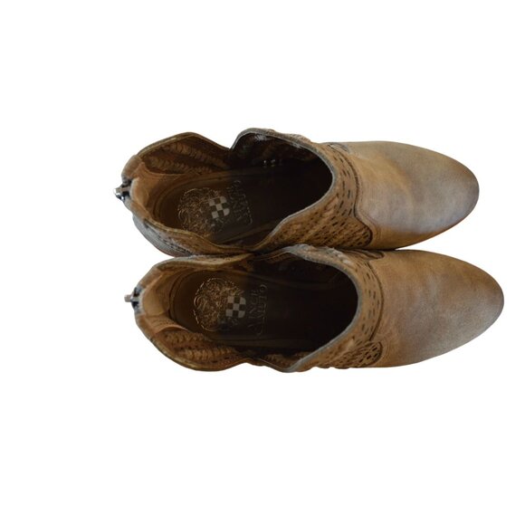 Vince Camuto Prasata Bootie Gray Perforated Block Heel Women's Size 7.5 Bohemian - Picture 8 of 9